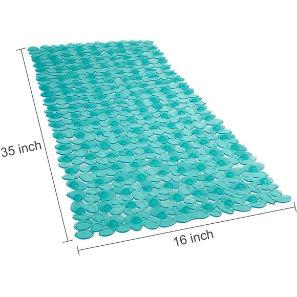 NWT Teal Non-Slip Pebbles Bathtub Mat - 35” x 16” - Picture 2 of 8